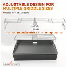 Griddle Warming Rack For Blackstone Griddle, Adjustable Griddle Accessories Cooling Warmer Rack For Black Stone And Most Tabletop Flat Top 17 22 28 36 Inch Gas Grills - Default - View 3