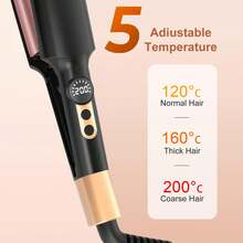 UKLISS迷你双管卷发棒，情人节礼物之选，0.4英寸陶瓷卷发棒，居家旅行两相宜，小巧双电压设计，5档可调温度。 - 黑色 - 查看 6