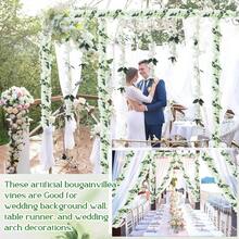 1PC Artificial Bougainvillea Flowers Vine, Simulated Triangular Plum Vine, Fake Plant Wreath Accessories, Wedding Arch Wall Decoration, Outdoor Garden Decoration, Courtyard Decoration, Furniture Decoration, Wedding Party Decoration, Valentine's Day, Birthday Gift, Graduation Gift - White - View 8