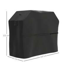 BBQ Grill Cover, Weatherproof Gas Grill Cover With  Fasteners, 600D Oxford Fabric, Black, 147 X 61 X 122 Cm - Black - View 6