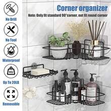 Corner Shower Caddy 3 Pack Bathroom Shelves With Soap Razor Holder No Drilling Shower Shelf Adhesive Shower Storage Rack Black - Black - View 2