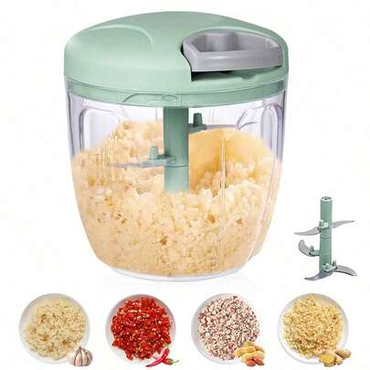 1pc Multi-Functional Manual Vegetable Chopper, Garlic Mincer, Garlic Press, Vegetable Shredder, Creative Fruit Juicer, Manual Garlic Crusher, Kitchen Tool, Cooking Utensil