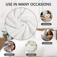 Valentine'S Day Heart-Patterned Fleece Blanket |   Soft And Comfortable Plush Throw, Perfect For All Seasons, Ideal For Bed, Sofa, Living Room Decor, Travel, And Camping, Machine Washable, Polyester - White - View 8