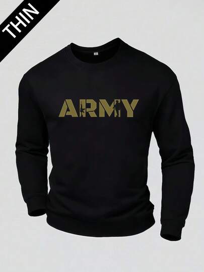 Men's Lightweight Breathable Pullover Sweater, Long Sleeve Crew Neck Design, Suitable For All Seasons. Featuring Fun Letter Print Pattern, Ideal For Casual, Hangouts With Friends, And Light Outdoor Activities. A Comfortable And Practical Basic Piece That Balances Functionality And Unique Style, Making It A Perfect Gift For Boyfriends Or Husbands.