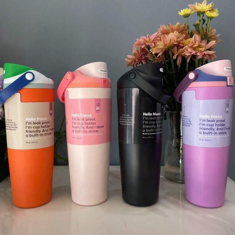 30oz Vacuum Insulated Tumbler Stainless Steel Insulated Water Bottle Vacuumowala Thermal Flask For Women Men For Cold Hot Cup - Nhiều màu - Xem 1