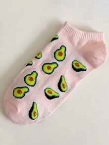 3/5包 新款春夏薄款透气水果图案船袜，学院风，清新休闲，百搭女士短款低帮袜