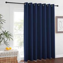 Patio Door Curtain Sound Blocking, Bedroom Privacy Room Divider Curtain Screen Partitions, Thermal Insulated Blackout Closet Sliding Door Curtain (1 Panel, 8.3ft Wide By 7ft Long, Gray) - NAVY - 查看 8