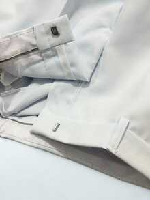 Men's 2-Piece Set - Men's Tailored Slim Fit Executive Polyester Dress Pants, Classic Formal, Lightweight And Stylish. - Trắng và Trắng - Xem 4