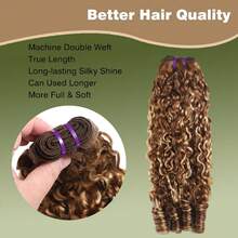 Honey Blonde Highlight Human Hair Bundles Ombre Brown Burmese Curly Bundles Human Hair 18 20 22 Inches Bundles 4/27 Water Wave Sew In Hair Extensions Quick Weave With Spiral End 3c4a Luxe Gifts For New Year Festival Hair Colorful Hair Extensions - S4/27 - Xem 5
