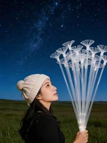 1/10/20/50/100pcs Plastic Balloon Clips And Sticks, Minimalist Transparent Balloon Holders, Suitable For Various Festivals, Parties, Graduation Parties And Other Occasions, Reusable Non-Disposable Items - Transparent - View 5