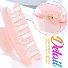 Acrylic Claw Clips Pink Hair Clips Cute Hair Claw Barrettes Medium Nonslip Hair Claw Hair Accessories For Women And Girls (Pack Of 2) (E-Beige&Pink),39848889 - 米色 - 查看 6