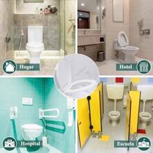 Asiento Elongado para WC Asiento para Inodoro de Cierre Lento y Silencioso Tapa para Retrete Económico Toilet Seat Residencial Tapa de Baño WC Universal Taza de Inodoro Alargado para Sanitario 46*36cm(default) - Multicolor - Ver 7