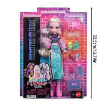 Mattel Mattel 这款Monster High娃娃，Lagoona Blue，身穿露脐上衣和运动裙，配有宠物鱼Neptune和7件配件，包括时尚贝壳太阳镜、零食和手提包。 - Lagoona - 查看 6