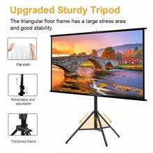 YJMOYE 80-Inch Projection Screen With Stand, 16:9 Portable 4K HD PVC Projection Screen, Tripod Projection Screen With Carrying Bag, Suitable For Indoor And Outdoor Movie Nights, Wrinkle-Free - White - View 11