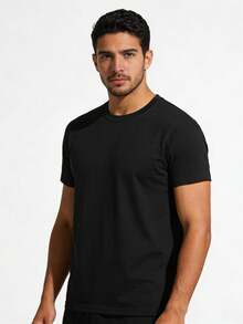 Stylish Mens 180g pure cotton T-shirt with creative letter slogans and geometric patterns,eye-catching and fashionable,a top choice for New Years/Valentines Day gifts in 2026.Also a Mens Valentines Day shirt and casual sportswear. - por defecto - Ver 9