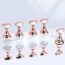 Nail Art Practice Board Displaying Nail Stickers And Practicing Nail Stands. RGW3 - [Gold Chess Pieces + Transparent Base] - View 3