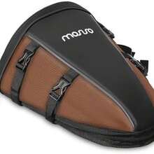 MOSISO Motocicleta Cola Bolsa Multifuncional Impermeable Polister Almacenamiento Bolso de Silln,10L Deportes al Aire Libre Moto Asiento Trasero Luz Tanque Bolsa con Correa de Hombro, Marrn - Marrón - Ver 2