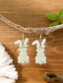 1 Pair Of Acrylic Easter Cute Rabbit, Egg And Chicken Earrings, Suitable For Ladies To Wear At Holiday Parties And As Holiday Gifts - Multicolor - View 20