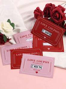 20pcs Scratch Card Coupon, DIY Valentine's Day Love Voucher, Creative Boyfriend Girlfriend Birthday Gift, Couple Anniversary Gift, Mother's Day Card, Best Surprise Gift Choice - Multicolor - View 2
