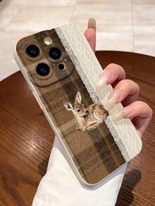 1pc Deer Pattern Soft Silicone Full Body Protective Phone Case, Compatible With IPhone 16 ProMax/16/16 Pro/16 Plus/11/15/15 Pro/15 ProMax/12/13/14 ProMax/XS/XR/11 Pro/11 ProMax/12 Pro/12 ProMax/13 Pro/13 ProMax/7 Plus/14 Pro/14 ProMax/14 Plus/7 Plus/8 Plus/8/SE2/12 Mini/13 Mini, Anti-Yellowing - trắng - Xem 2