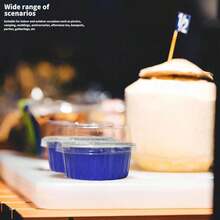 YOIYINI 4th Of July 50Pcs Mini Aluminum Foil Cupcake Baking Cups,5oz Mini Cake Pans Disposable, Loaf Pans With Lids,Disposable Ramekins,Tin Cups Containers For Cupcake,Pudding,Muffin(50, Blue) - Màu B - Xem 6