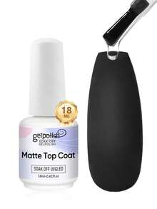 18ML No Wipe Matte Top Coat, Matte Effects Nail Polish,For Home Salon Nail Art DIY - Clear - View 1