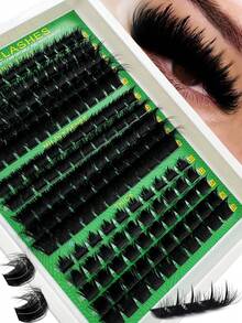 160D 200D 300D dicke stachelige Einzelwimpern 10-18mm Mega Flauschige Wimpernverlängerung Fluff DIY D Lockige Wimpernverlängerung Einzigartige stachelige Büschel-Wimpernverlängerungen Anime Einzelne Feenknospen Wimpern 8-18mm 180 Stücke zum Selbermachen zu Hause - D - Übersicht 2