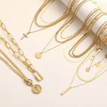 Euuztu 68 Pcs Gold Jewelry Set Women With Necklace, 17 Bracelet, 5 Hoop Earrings, 15 Stud Earrings, 24 Knuckle Rings Women Jewelry Set Women - 黃金首飾 - 查看 3