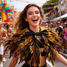 1pc Exaggerated Personalized Multilayer Feather Shawl, Suitable For Carnival, Festival, Party Parade, Stage Performance, Celebration, Cosplay Costume - Multicolor - View 12