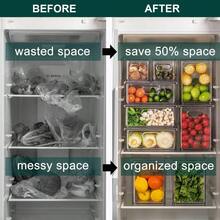 Refrigerator Organizer Bin With Pull-Out Drawer, Large Fridge Organizer And Storage Clear, Stackable Pantry Organizer With Handle,  , 1 Pack, 6.34QT - 6.34QTx1 - View 3