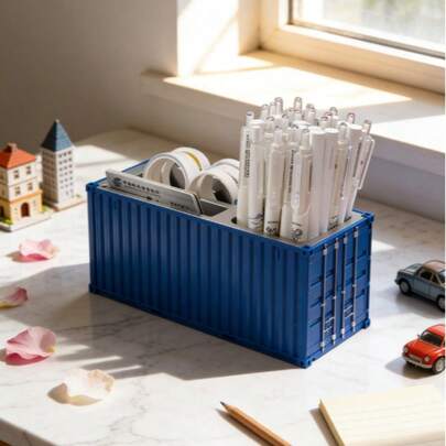 多功能收纳盒，逼真仿真容器模型，可作手机支架、名片和文具收纳盒