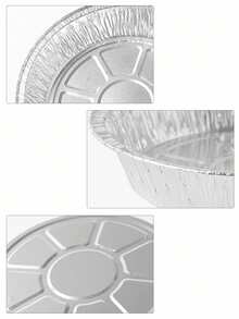 6/7/8 英寸铝箔派烤盘，圆形一次性食品容器，用于烘焙派、甜点、食品和水果，适用于家用空气炸锅，铝箔烤盘，10 个装/20 个装 - 銀色 - 查看 9