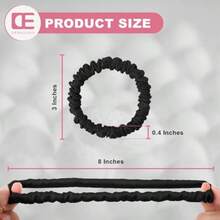 QY- 6Pcs Mulberry Silk Slip Skinny Hair Scrunchies - 22 Momme Pure Silk Ponytail Holders For Women And Girls Color 02 -3788 - blackbrown - 查看 3