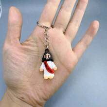 1pc Multicolor Creative Cartoon Jesus You Keychain Pendant, Key Chain Car Bag Ornament, Valentine's Gift For Friends, Daily Use Accessory Valentines Car Accessories Bag Charm School Cute Goth Y2k - Multicolor - View 1