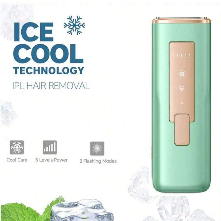 家用激光脱毛仪，带冷却系统，IPL脉冲光脱毛，男女通用，升级版无限次闪光，永久脱毛，适用于面部、腿部、手臂、比基尼线等部位