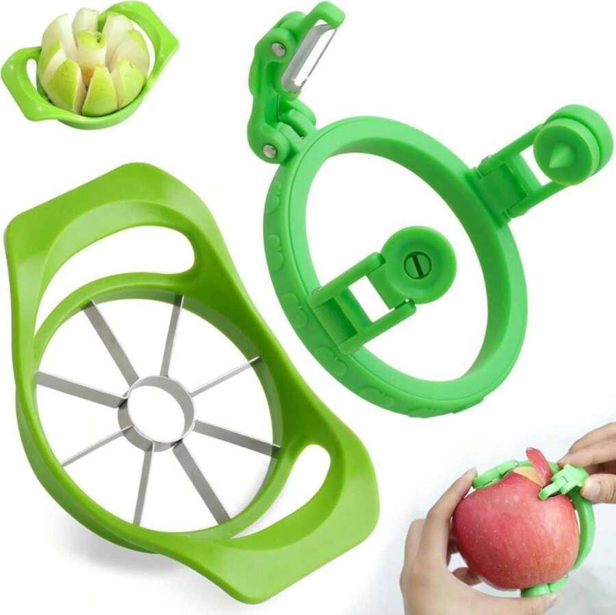 Apple Peeler Corer Slicer, 386 Inch Orbital Pear Peeler, Manual Apple Cutter Tool In 8 Slices For Potato Peach Vegetables And Fruits - 白色 - 查看 1