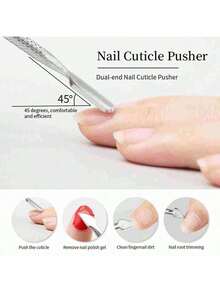 1/8 件套专业角质层修剪器和螺旋桨美甲工具套装，带双弹簧 - 完美的家用/水疗/沙龙美甲美足护理工具（银色） - 銀色 - 查看 7