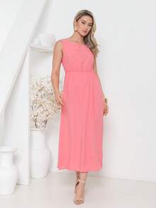 Cotton Dress, Comfortable And Simple. - Màu Hồng  San hô - Xem 2