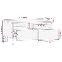 vidaXL Tavolo basso Marron 80 x 54 x 40 cm Bois de mangue massiccio - Castano - Visualizzare 11