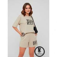 Camiseta Bege Short Bege
