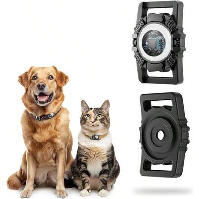 Locator, Dog/ Tracker With Collar Holder, Seamless Location Tracking, Tracker Locator Pairs With Find My IOS Only 400ft Range Tracker Tags, Black