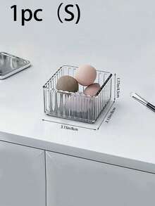 1/2/7pcs Transparent Drawer Storage Boxes, Large Square Stackable Makeup Organizer Containers, Multipurpose Drawer Organizer Trays For Cosmetics, Kitchen, Bathroom, Vanity , Makeup Room Decor,Makeup Bag,Travel Essential - Clear - View 2