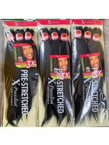 Xpression Pre-Stretched Braiding Hair - Smooth Yaki Texture, Flame Retardant Synthetic Fiber For Kids 3pcs - Multicolor - View 7