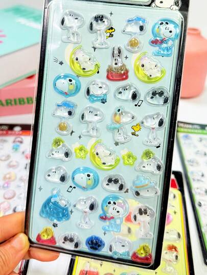 Pegatinas con diseño estético y lindo, adecuadas para botellas de agua, portátiles, fundas de teléfono, excelentes regalos, pegatinas de caramelos, fundas de teléfono con dibujos animados, pegatinas decorativas, pegatinas en relieve (algunos estilos pueden tener variaciones de color aleatorias)