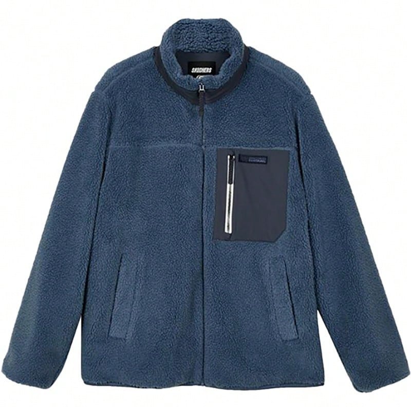 Skechers New Men's Sherpa Casual Sports Jacket - Dusty Blue - View 1