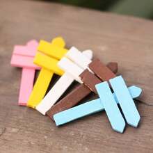 10pcs/Set Mini Wooden Road Sign Decor, Suitable For Fairy Garden, DIY Potted Plants And Succulents Decoration, Freestanding Mini Fence Posts, Multi-Color Options - Multicolor - View 2
