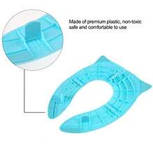 FTVOGUE Cubierta de asiento de inodoro para niños Asiento de inodoro de viaje portátil plegable con 4 almohadillas antideslizantes (02)(default) - Multicolor - Ver 10