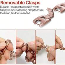 1条女士时尚V形金属表带，尺寸45/49/38/40/41/42/44毫米，兼容 Ultra/SE/8/7/6/5/4/3/2/1 - 黑色 - 查看 7