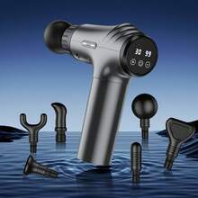 Portable Fascia Body Massage Gun, Relieve The Pression,Ultra-Compact Rechargeable Handheld Percussion Massager, Silent Brushless Motor - High Torque Drive, Elegant Design, Suitable For Home Massage, Sports Massage, Etc.Valentines Gift,Holiday Gift - 灰色 - 查看 1