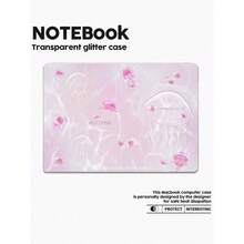 1 Piece, Pink Dreamy Jellyfish Pattern | Shimmering Transparent Acrylic Ultra-Thin Laptop Case | Compatible With Air13 2025/Pro16 M3 M2 | Fingerprint-Resistant, Shockproof, And Heat-Dissipating In One | An Essential Protective Case For Office And Study